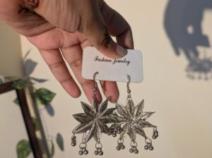 OXIDISED HOOK EARRINGS