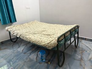 Iron bed with two mattress